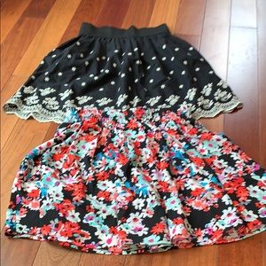 Juniors flowy skirts